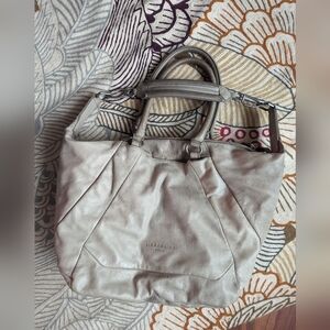Liebeskind: Bailundo Grey Cow Leather Convertible Hand/Shoulder Bag
